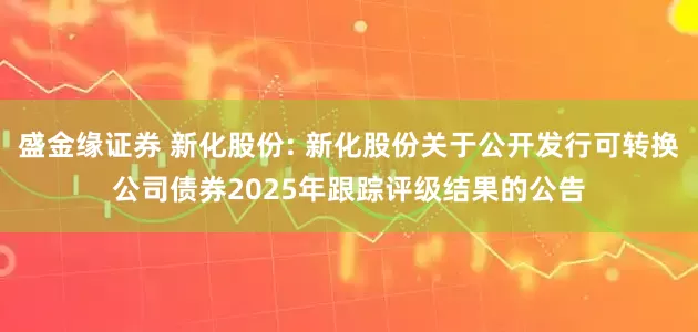 盛金缘证券 新化股份: 新化股份关于公开发行可转换公司债券2025年跟踪评级结果的公告
